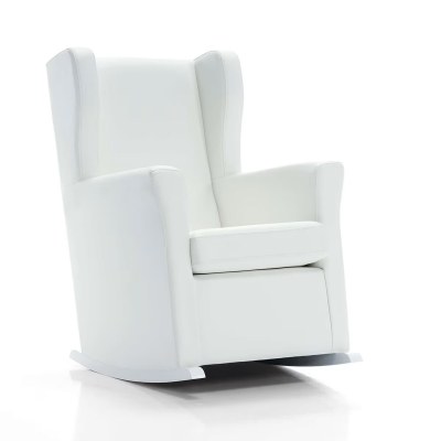 Sillón de lactancia tapizado en tela · SOGNO White · Alondra