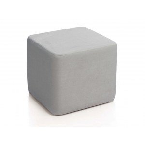 Puf tapizado en tela Grey · Alondra