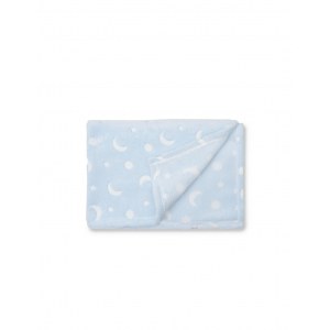 Manta Grabada Luna Estrellas Interbaby Azul 80 x 110 cm