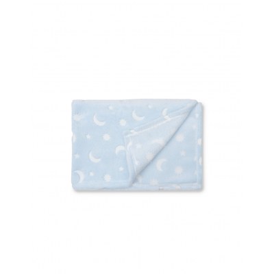 Manta Grabada Luna Estrellas Interbaby Azul 80 x 110 cm
