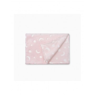 Manta Grabada Luna Estrellas Interbaby Rosa 80 x 110 cm