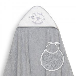Capa de Baño Interbaby Caballito + Babero 1X1 Gris