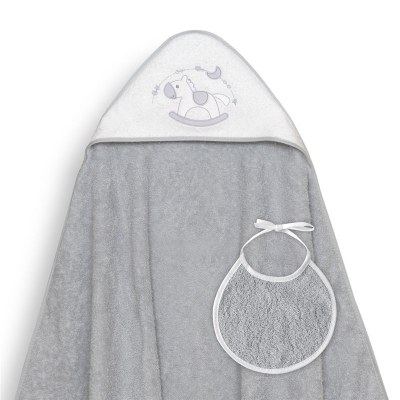 Capa de Baño Interbaby Caballito + Babero 1X1 Gris