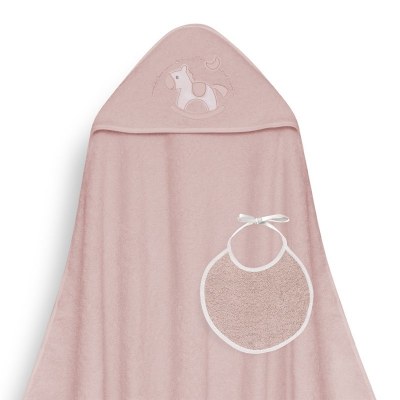 Capa de Baño Interbaby Caballito + Babero 1X1 Rosa Maquillaje