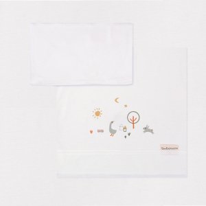 Sábana Cuna  Punto Algodón de Cuna 120X60 Bimbidreams Granja Teja