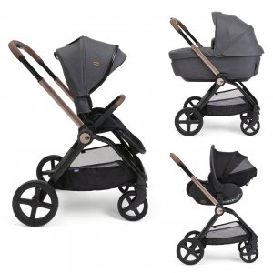 Cochecito Trio Chicco Mysa con Kory Plus Black Satin