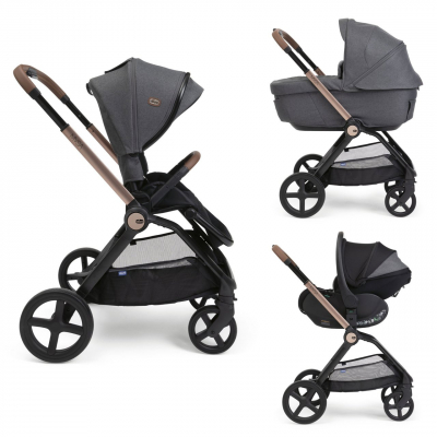 Cochecito Trio Chicco Mysa con Kory Plus Black Satin
