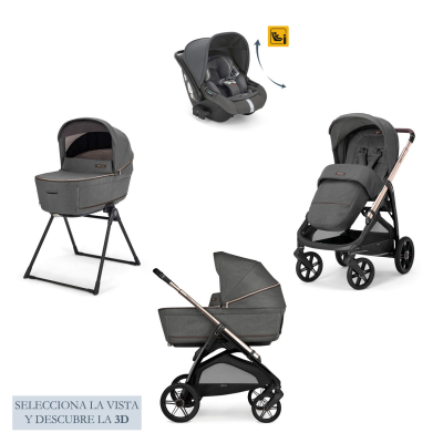 Cochecito Inglesina Aptica 2025 System Quattro Darwin Recline Velvet Grey