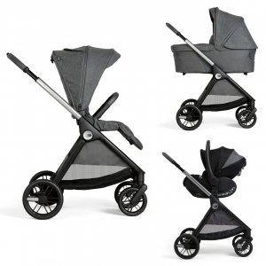 Carrito Trio Bellagio con capazo Flexi y First-Seat Recline Black Satin