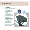Carrito Trio Bellagio con capazo Flexi y First-Seat Recline Lunar Rock