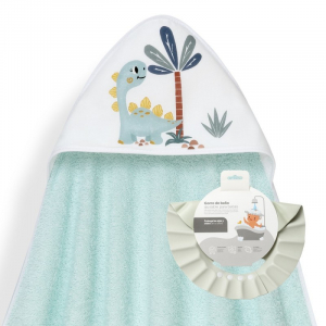 Capa de Baño Interbaby Dinosaurio Verde + Gorrito de Baño