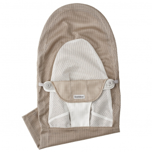 Asiento de Tela para Hamaca Balance Soft BabyBjörn Material: Tejido Mesh, Color: Gris Arena/Blanco, Gama: Balance