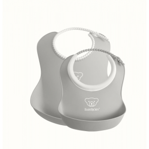 Babero BabyBjörn Color: Gris, Tamaño: Juego de 2 tamaños