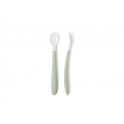 Pack Cuchara de dar de comer BabyBjörn, 2 piezas Color: Verde Pastel