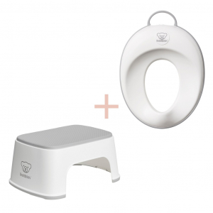Pack Reductor WC y Banquillo Estable BabyBjörn Color: Blanco/Gris