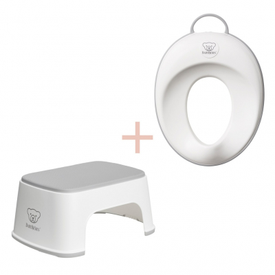 Pack Reductor WC y Banquillo Estable BabyBjörn Color: Blanco/Gris