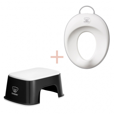 Pack Reductor WC y Banquillo Estable BabyBjörn Color: Negro/Blanco