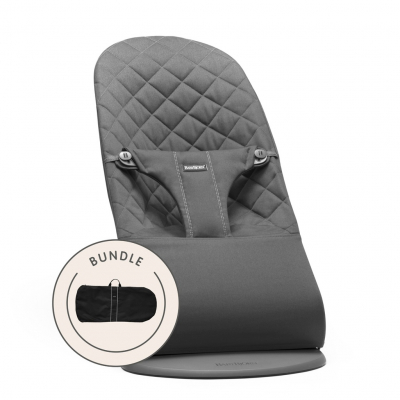 Pack de Hamaca Bliss BabyBjörn Material: Tejido Woven / Acolchado Clásico, Color: Antracita, Tamaño: Pack con Bolsa de Transporte