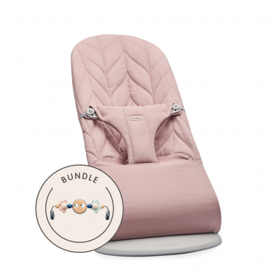 Pack de Hamaca Bliss BabyBjörn Material: Tejido Woven / Acolchado Pétalo, Color: Rosa Palo, Tamaño: Pack con Juguete Ojitos Traviesos Pastel