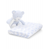 Manta con Peluche Interbaby Osito Azul