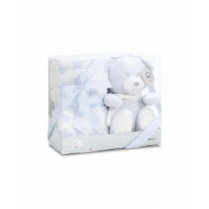 Manta con Peluche Interbaby Osito Azul