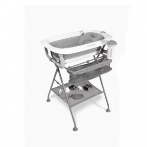 Bañera Twistshake con Cojin  Enjuague y Tres Juegos de Baño Blanca