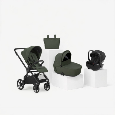 Carrito Trio Muum + Capazo Sleep + Portabebé Kombibaby Botanic