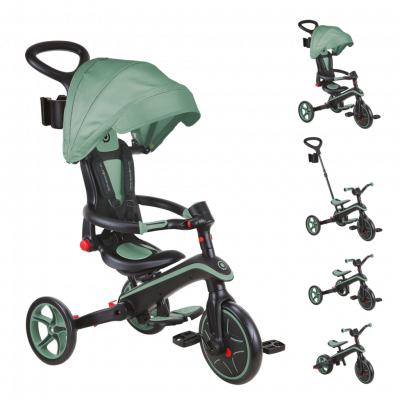 Triciclo Explorer Trike plegable 4 en 1 Globber Verde Oliva
