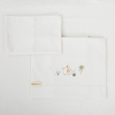 Sábana de Minicuna de Punto Algodón 50 x 80 Bimbidreams Palm Blamco Verde