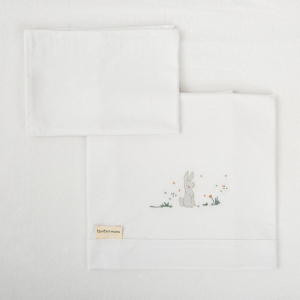 Sábana de Cuna de Punto Algodón 60 x 120 Bimbidreams Campo Blanco Lino