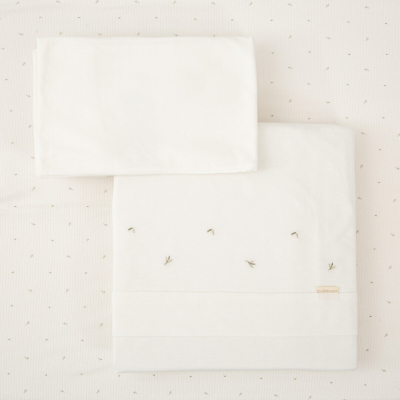 Sábana de Capazo de Punto Algodón 40 x 80 Bimbidreams Cornelia Blanco Verde