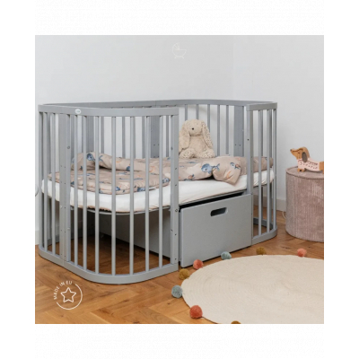 Cuna evolutiva Waldin 7 en 1 gris