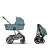 Cochecito Duo Balios S LUX BLK con Capazo Plegable Cybex Stormy Blue