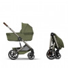 Cochecito Duo Balios S LUX BLK con Capazo Plegable Cybex Moss Green