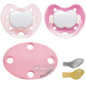 Pack 2 Chupetes con Broche Personalizados Super Pink 0-6 Meses