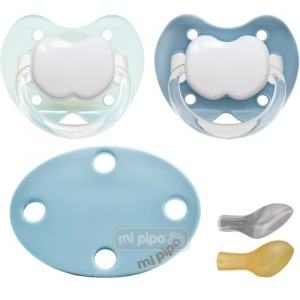 Pack 2 Chupetes con Broche Personalizados Super Blue +6 Meses