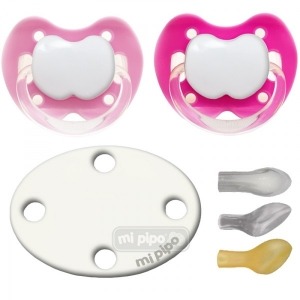 Pack 2 Chupetes con Broche Personalizados Hiper Pink +6 M