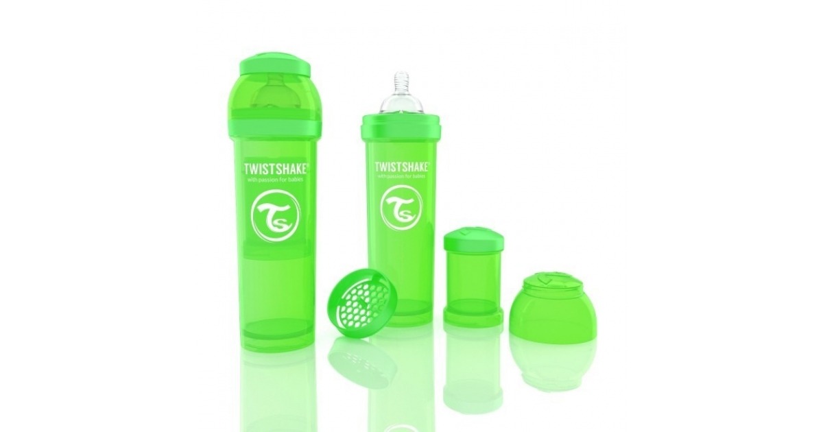 Biberón Twistshake Anticólico 330 ml. Verde - Disbaby - Tienda online…