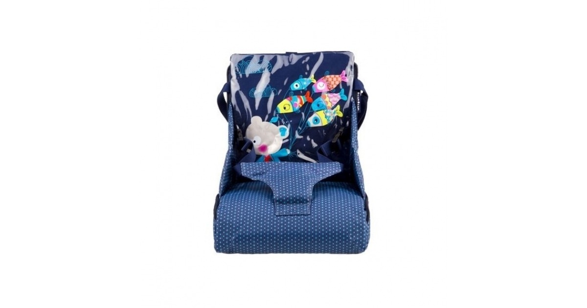 Trona de viaje portátil para bebé, color azul