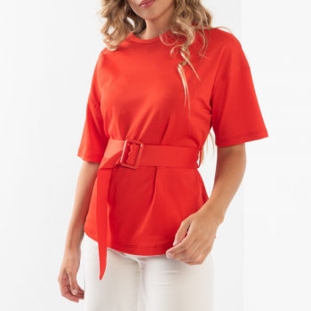 Camiseta con cinturón - Rojo