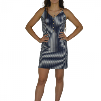 Vestido de rayas azul