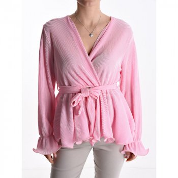 Blusa con plisado Brillante