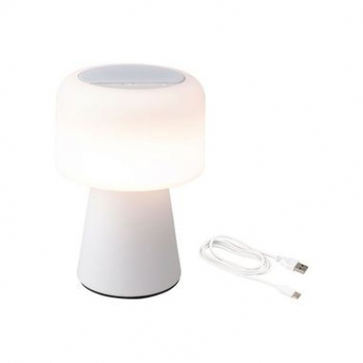 Lámpara Led Con Altavoz Para Exterior E Interior Color Blanco 22,5cm Bluetooth Recargable
