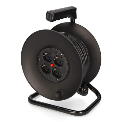 Enrollacables con Protector Térmico 3x1.5mm 50m 4 Tomas EDM