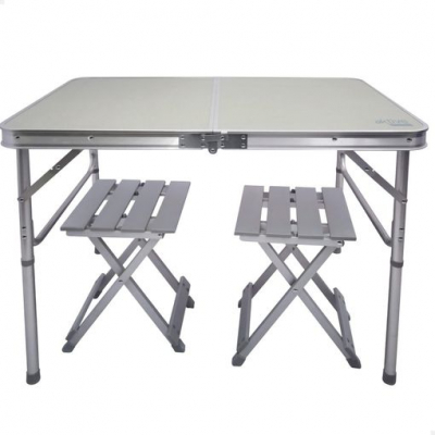 Mesa Plegable Camping Con 2 Taburetes Aktive