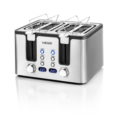 Tostadora Haeger Toast - 4 Aberturas, 1700w, Acero Inoxidable