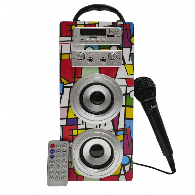 Biwond JoyBox Karaoke Altavoz 10W + Micrófono (Bluetooth, Mando, Radio FM, SD, Batería Interna + Ranura para Batería Extra no Incluida) - Picasso