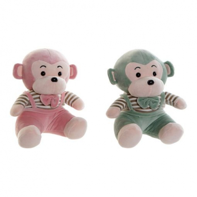 Peluche Dkd Home Decor Verde Rosa Poliéster Mono (2 Pcs) (23 X 20 X 27 Cm)