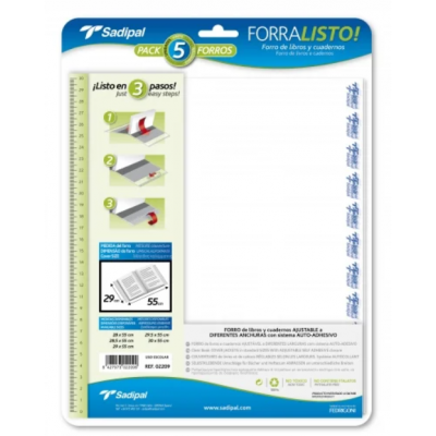 Blister 5 forros en polipropileno 80 micras 29x55cm