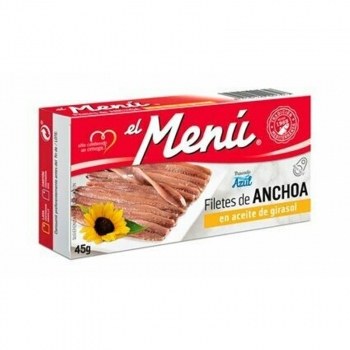 Anchoas Filetes El Menú Aceite Girasol 42Grs